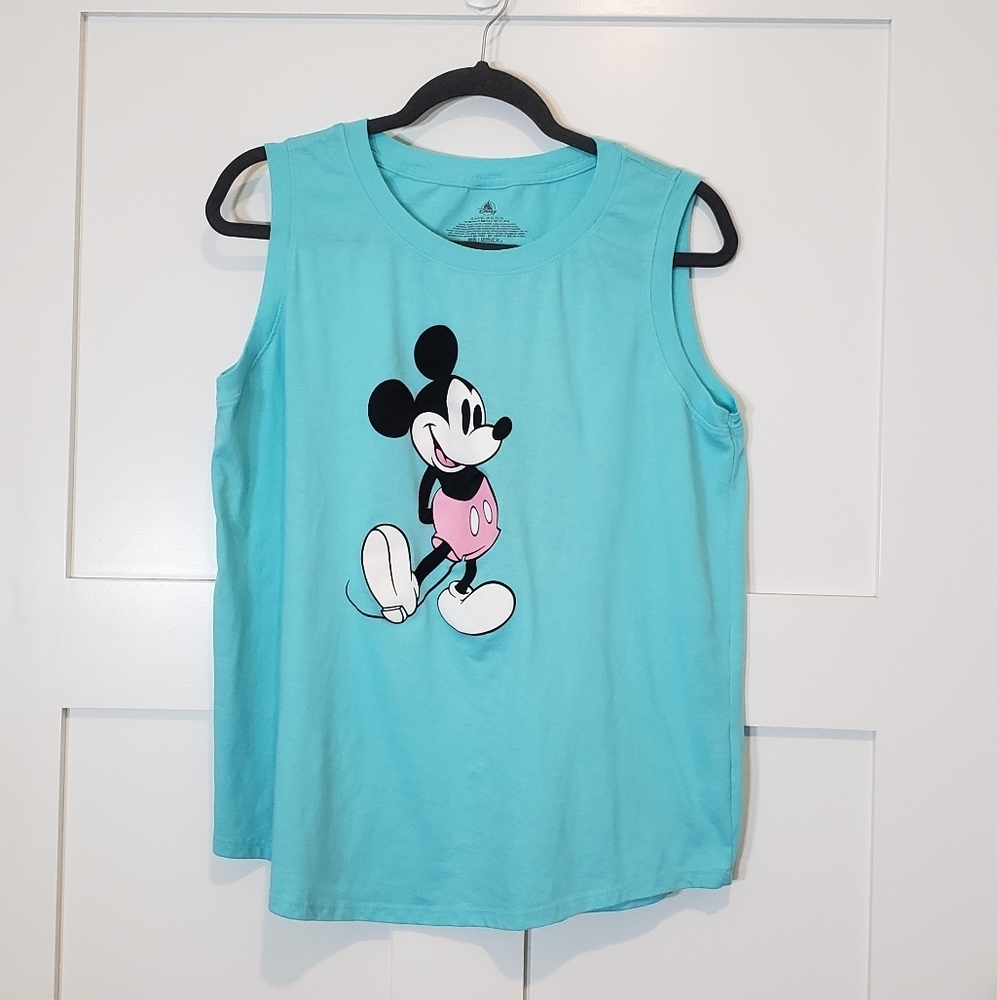 Disney Minnie Mouse Sleeveless Tee Shirt Size XL Turquoise Aqua